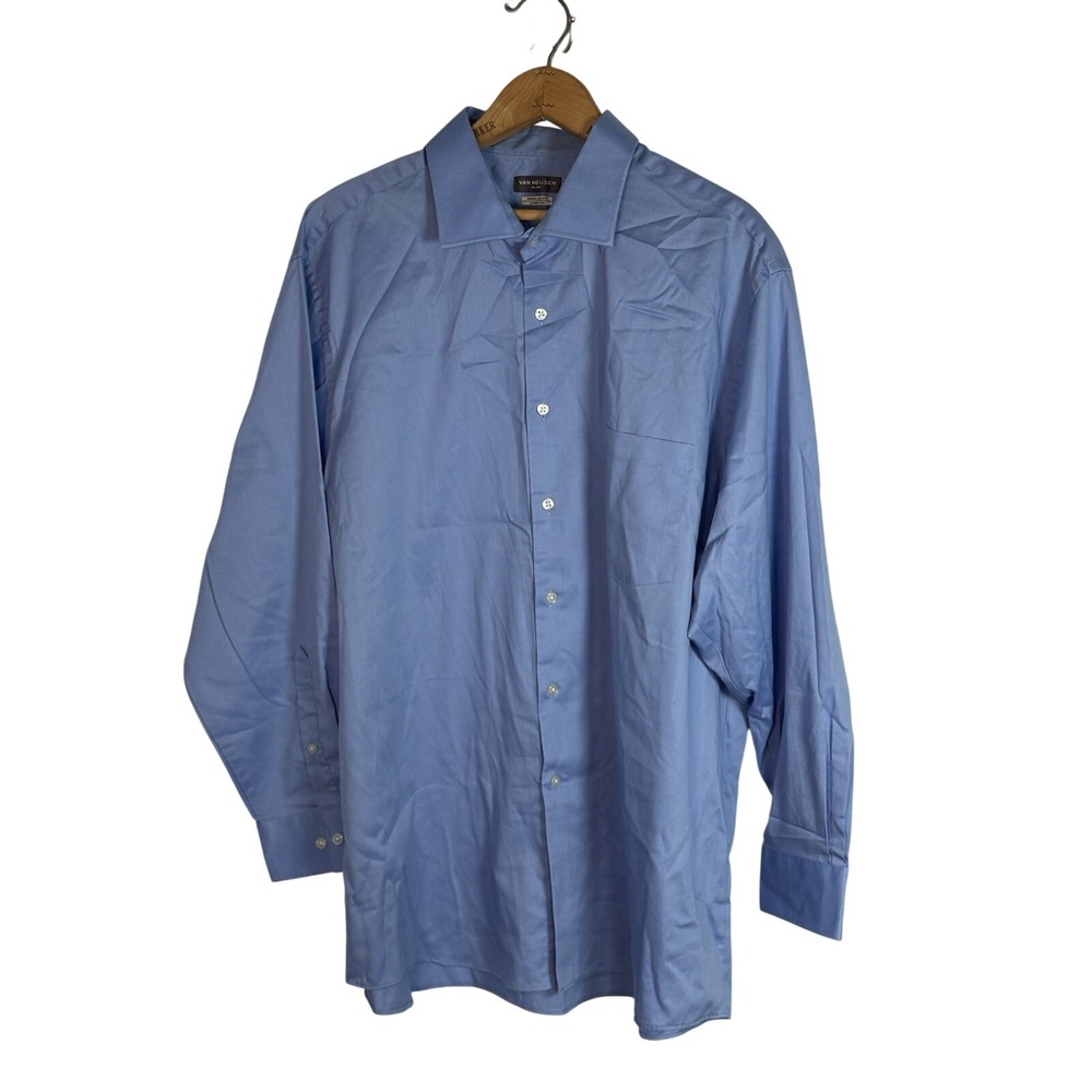 Men's Van Heusen Flex Regular Fit Stretch Dress Shirt Cotton Blend Size XL 17.5